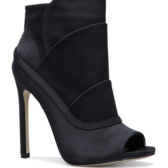 Jojo Satin Stiletto Bootie OPEN TOE - Picture 2 of 5